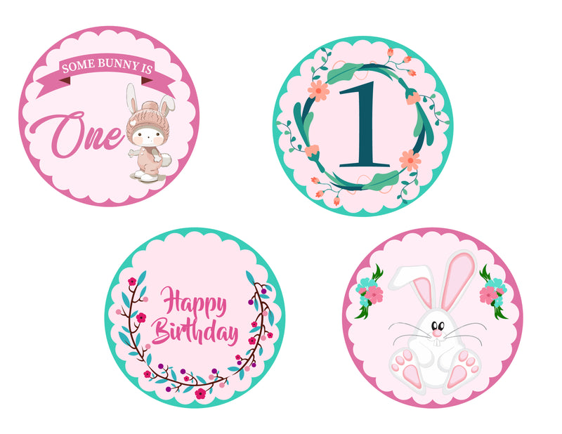 Bunny Theme  Birthday Party Paper Decorative Straws