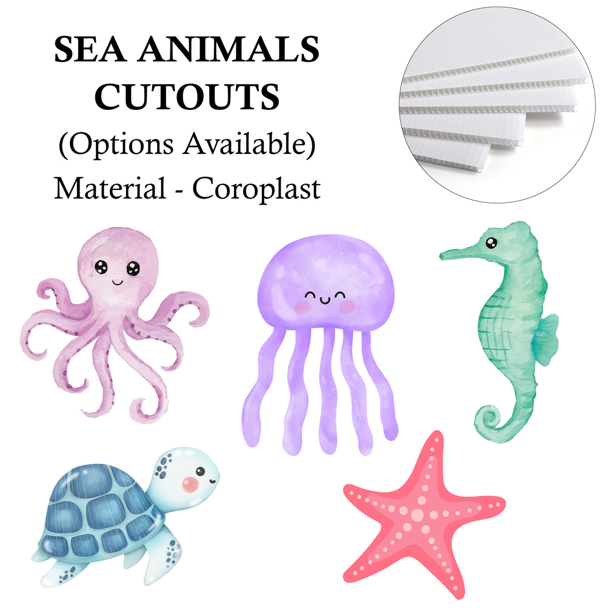 Sea Animals Theme Party Cutouts / Props