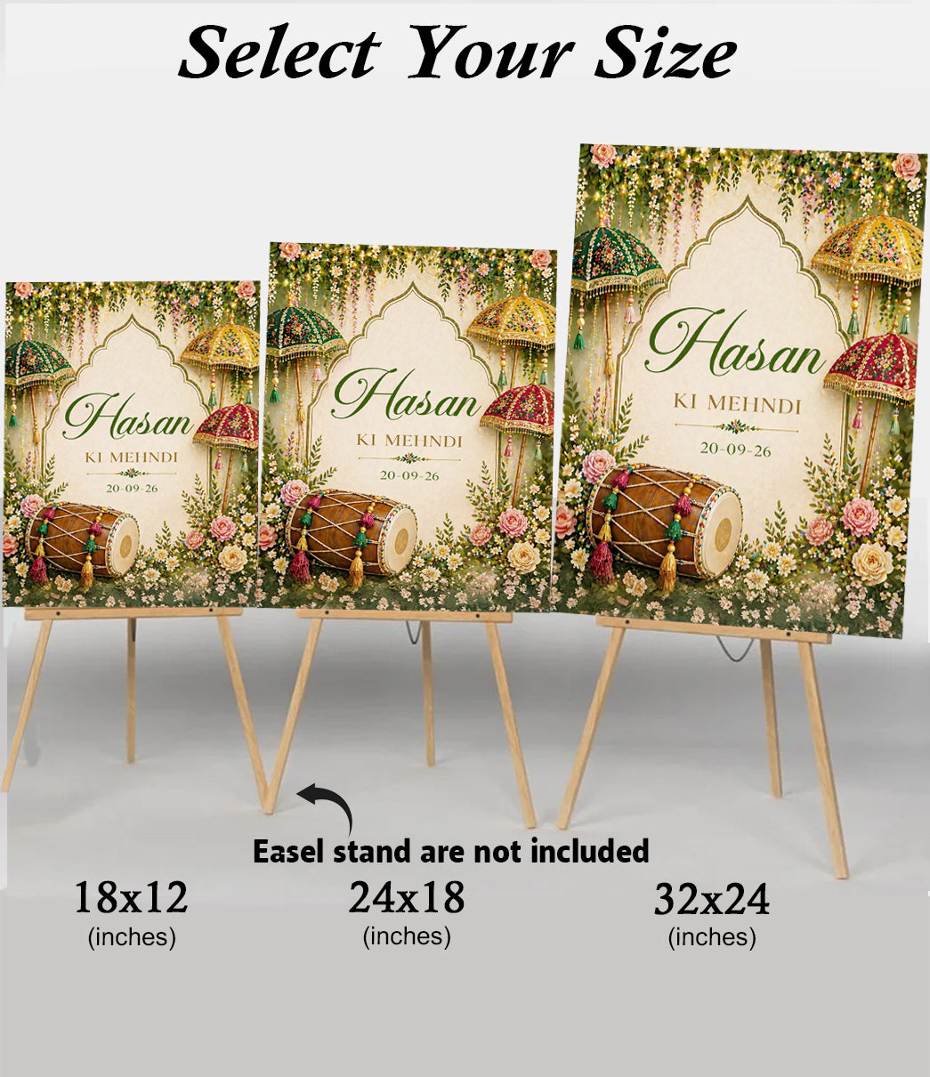 Personalized Mehndi / Henna Welcome Board for Wedding Decorations