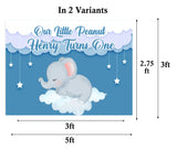 Baby Elephant Birthday Party Personalized Backdrop