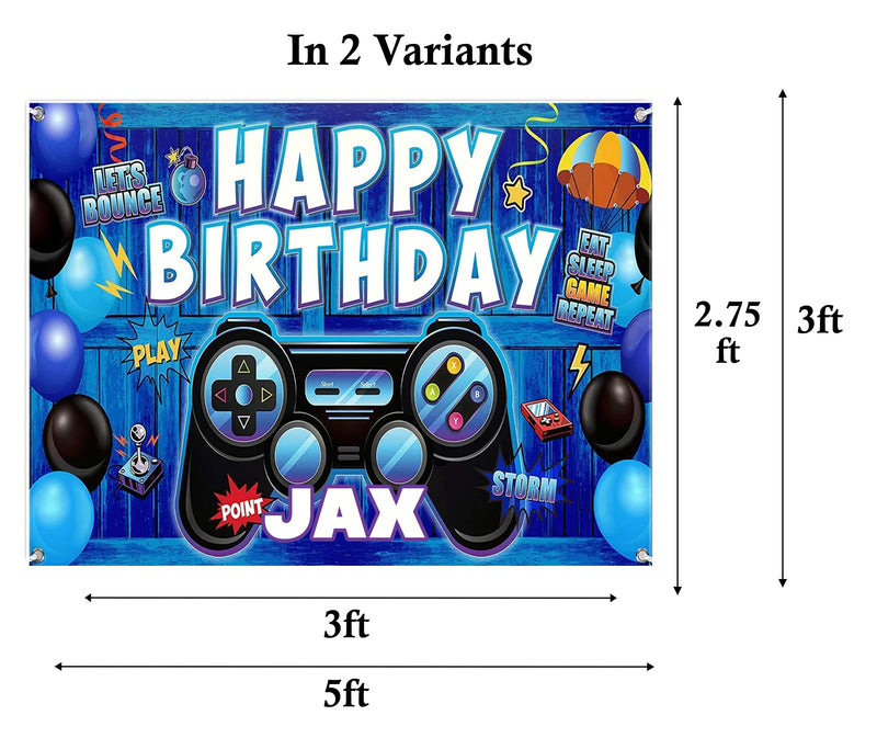 Gaming Birthday Party Personalized Backdrop.