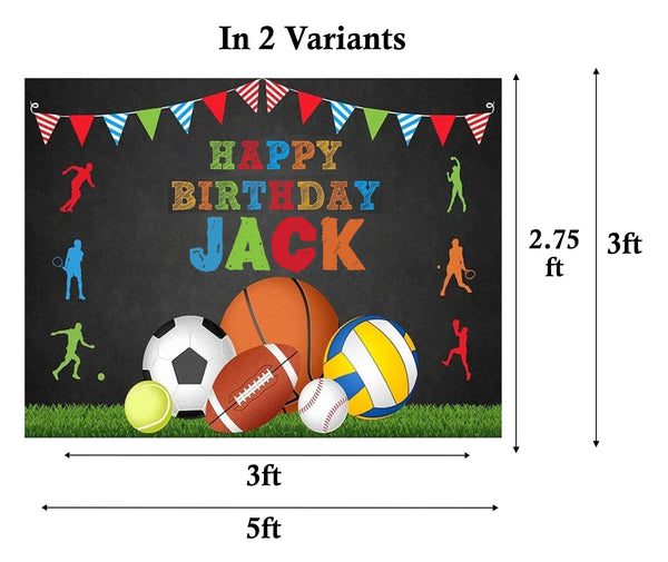 Sports Theme Birthday Party Personalized Backdrop.