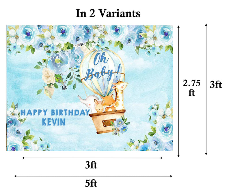 Hot Air Birthday Party Personalized Backdrop