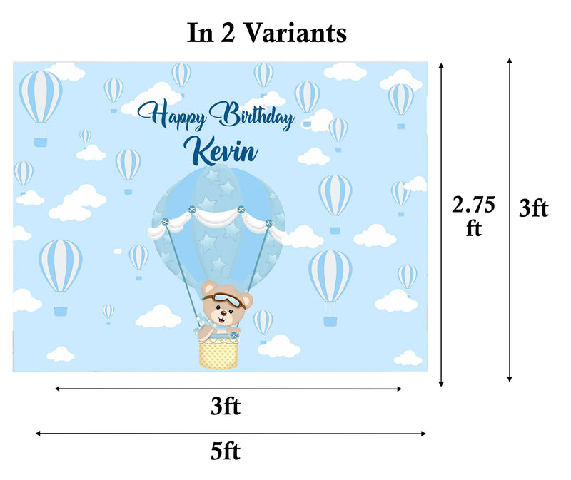 Hot Air Birthday Party Personalized Backdrop