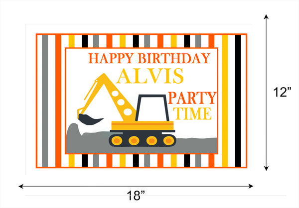 Construction Theme Birthday Table Mats for Decoration