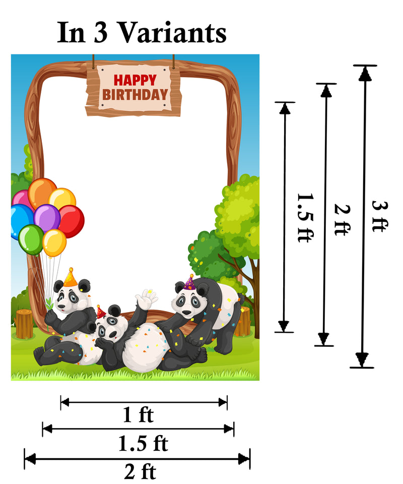 Panda Birthday Party Selfie Photo Booth Frame