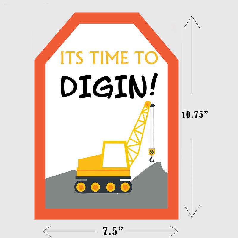 Construction Theme Birthday Paper Door Banner/ Wall Decoration.