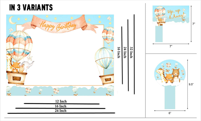 Hot Air Theme Birthday Party Selfie Photo Booth Frame & Props