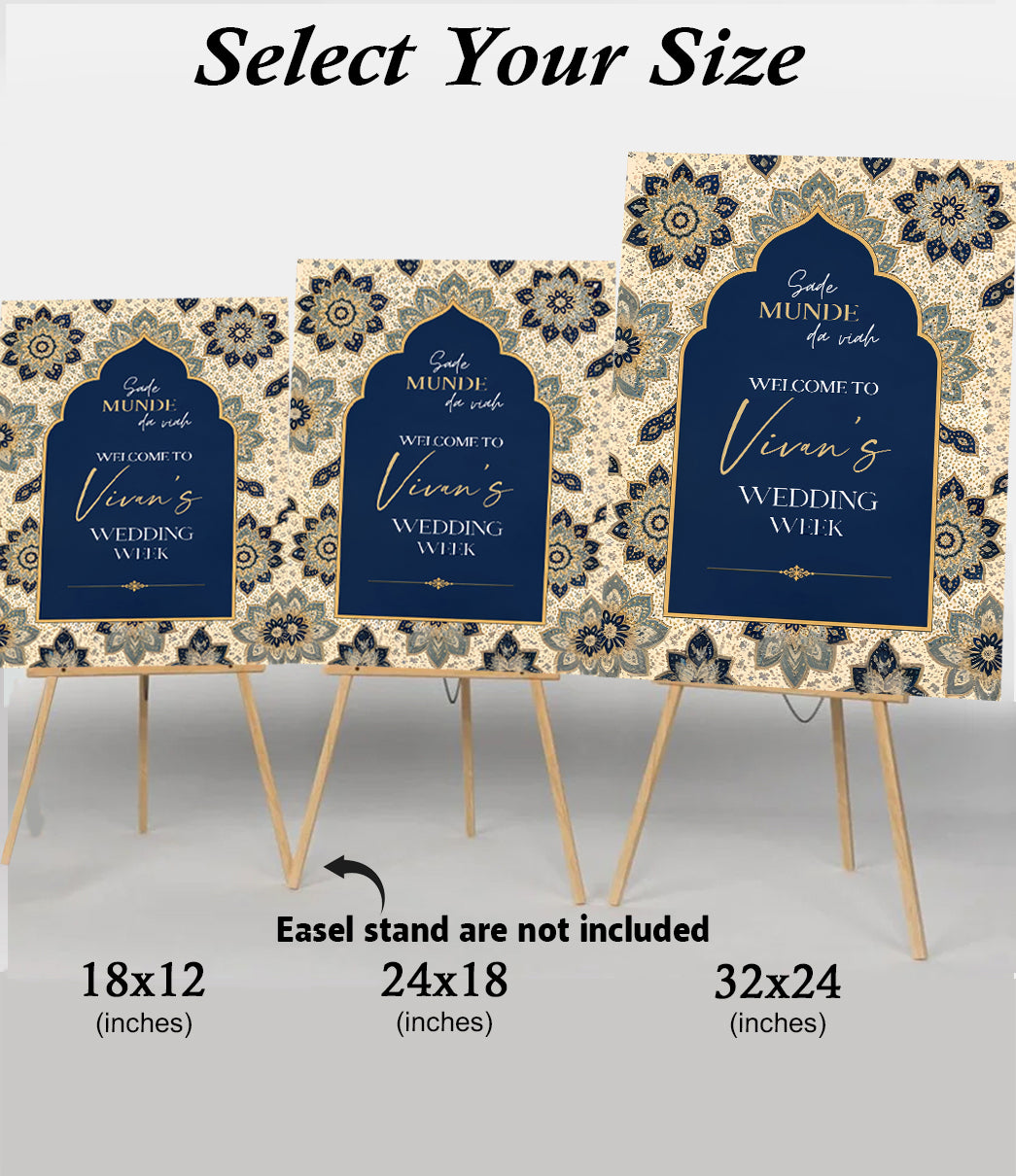Indian Wedding Week Ceremony Welcome Board for Decoration