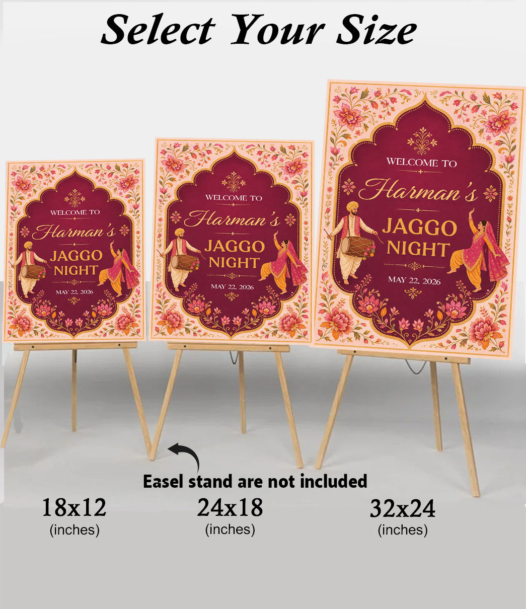 Jaggo Welcome Signage for Punjabi Wedding Decoration