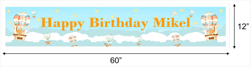 Hot Air Birthday Party Long Banner for Decoration