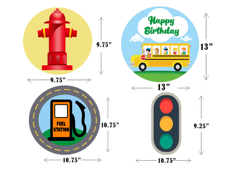 Wheels On The Bus Theme Birthday Party Theme Hanging Set for Decoration.