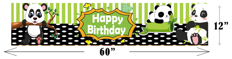 Panda Birthday Party Long Banner for Decoration