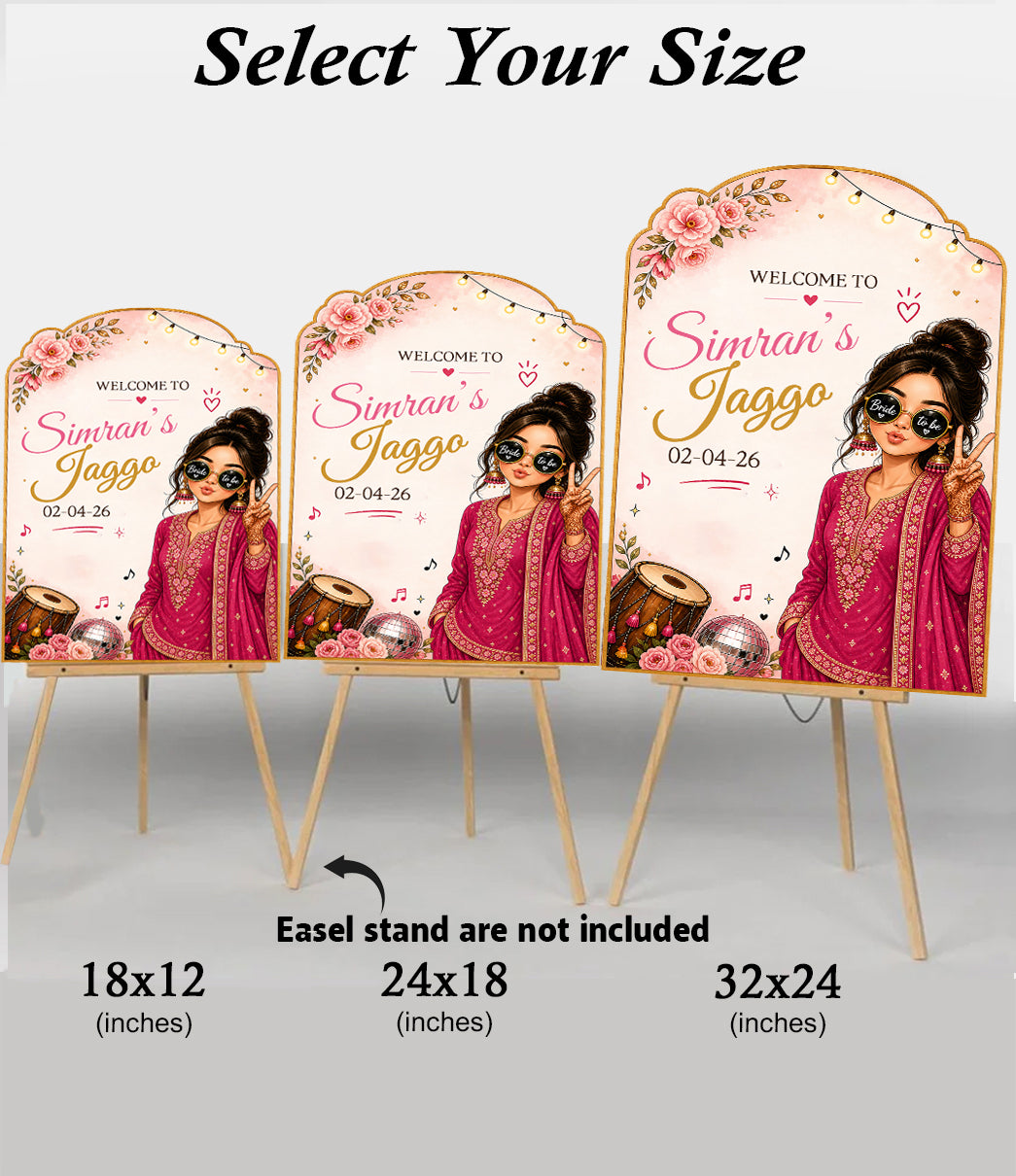 Jaggo Welcome Signage for Punjabi Wedding Decoration