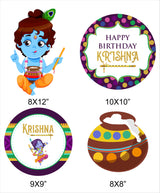 Little Krishna Birthday Party Theme Hanging Set for Decoration