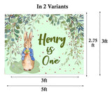 Bunny Birthday Party Personalized Backdrop.