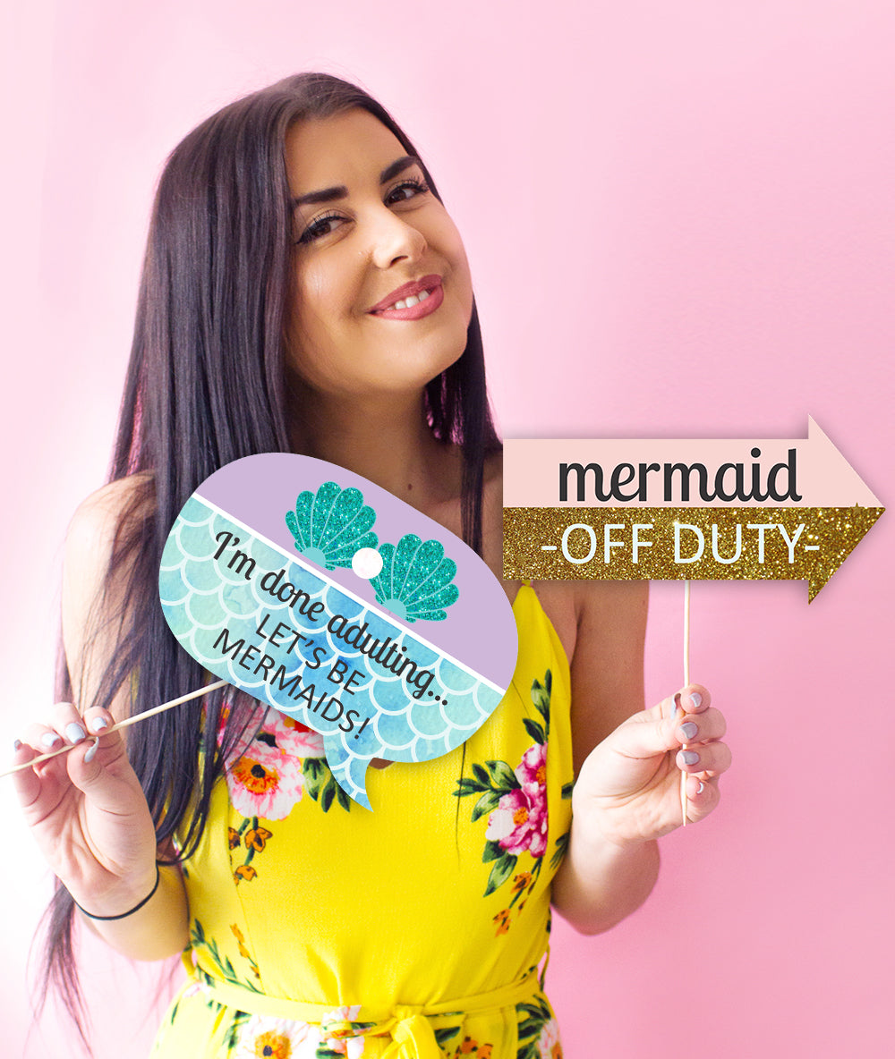 Mermaids Birthday Party Photo Props Kit