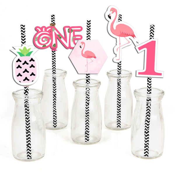 Flamingo Birthday Party Paper Decorative Straws