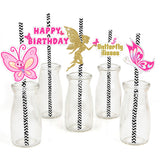 Butterflies and Fairies Theme Birthday Party Paper Decorative Straws