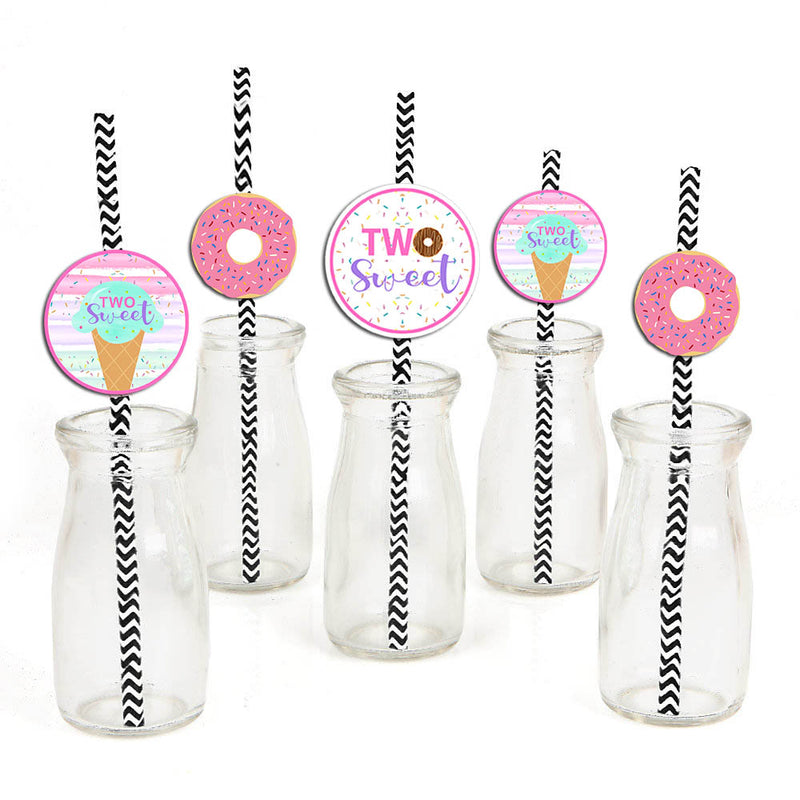 Two Sweet Birthday Party Paper Decorative Straws