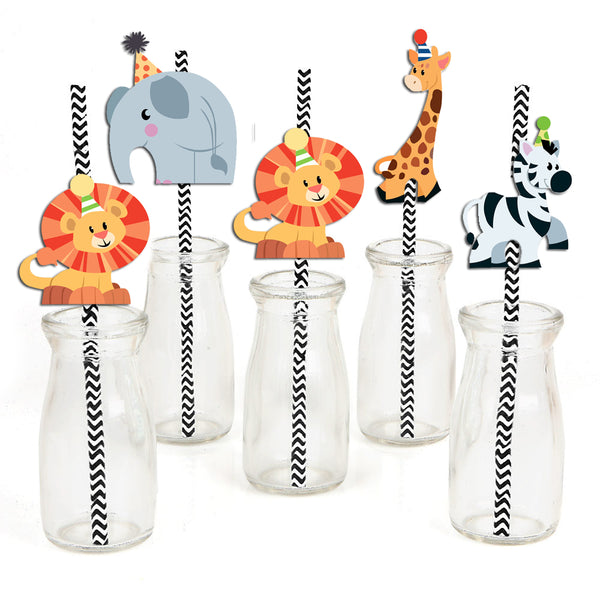 Jungle Safari Theme Birthday Party Paper Decorative Straws