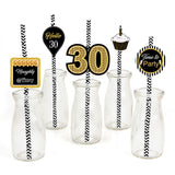 30th Theme Birthday Party Paper Decorative Straws