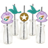 Mermaid Birthday Party Paper Decorative Straws