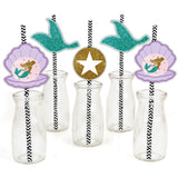 Mermaid Birthday Party Paper Decorative Straws