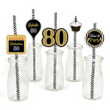 80th Theme Birthday Party Paper Decorative Straws