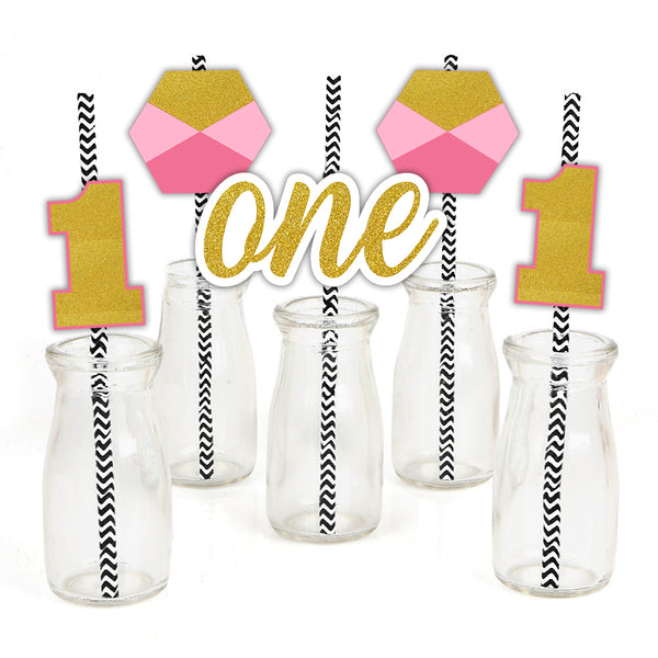 One Is Fun Birthday Party Paper Decorative Straws