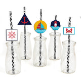 Nautical Ahoy Birthday Party Paper Decorative Straws