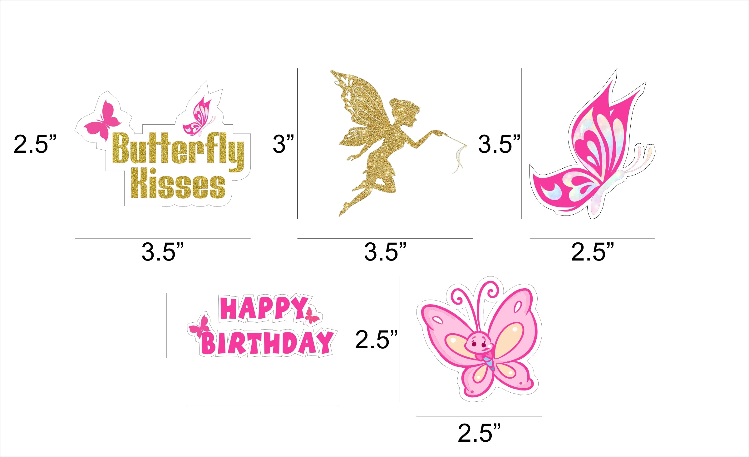 Butterflies and Fairies Theme Birthday Party Paper Decorative Straws