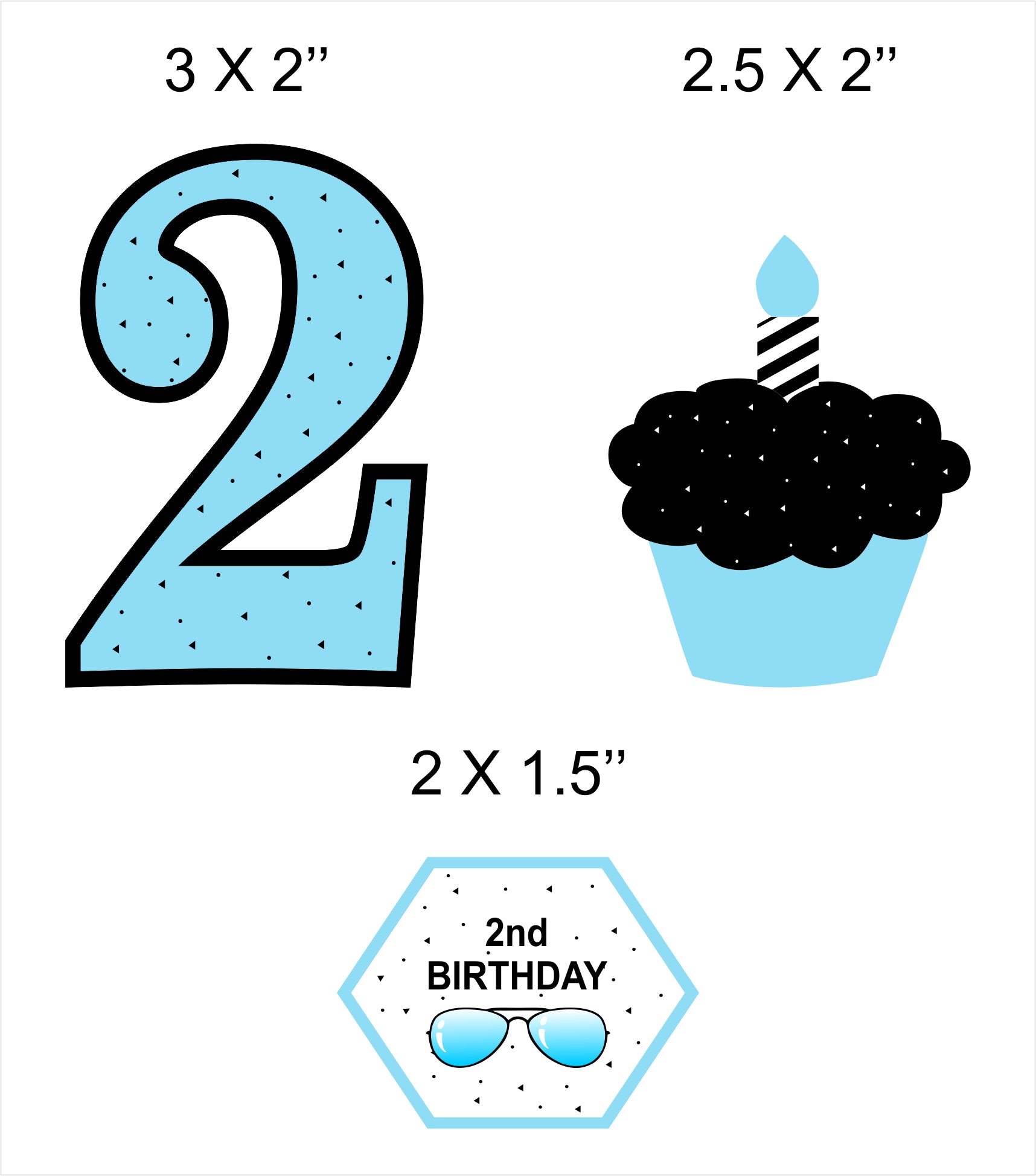 Two Cool Party Birthday Paper Decorative Straws