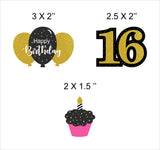 16th Theme Birthday Party Paper Decorative Straws