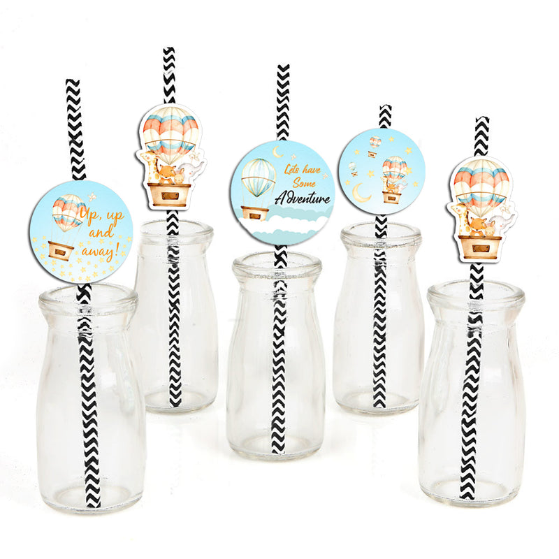 Hot air Birthday Party Paper Decorative Straws