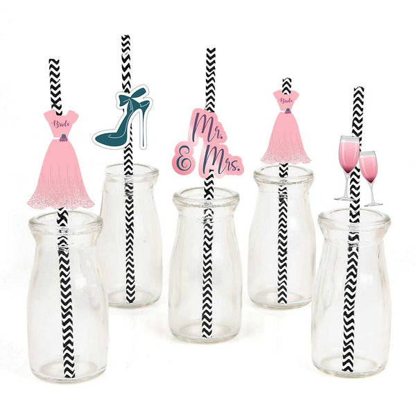 Bride To be Bridal Shower Party Paper Decorative Straws