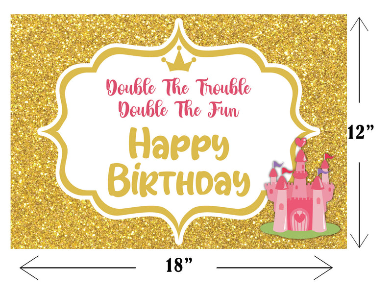 Twin Girls Theme Birthday Table Mats for Decoration