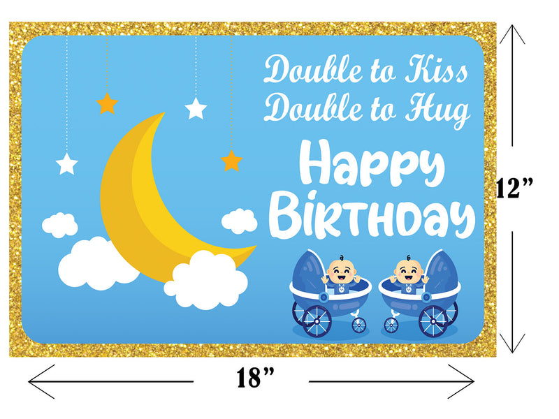 Twin Boys Party Birthday Table Mats for Decoration