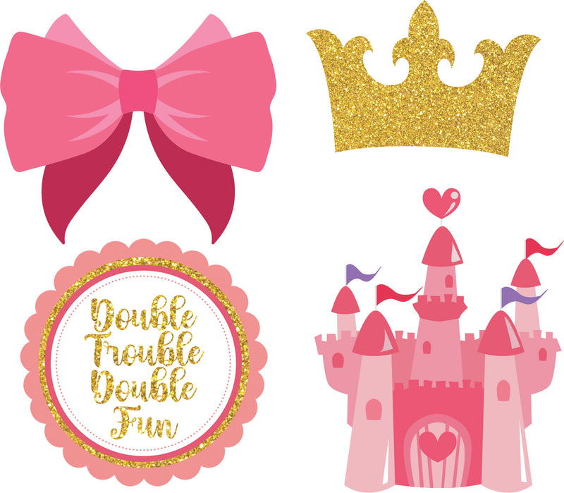 Twin Girls Theme Birthday Party Table Toppers for Decoration