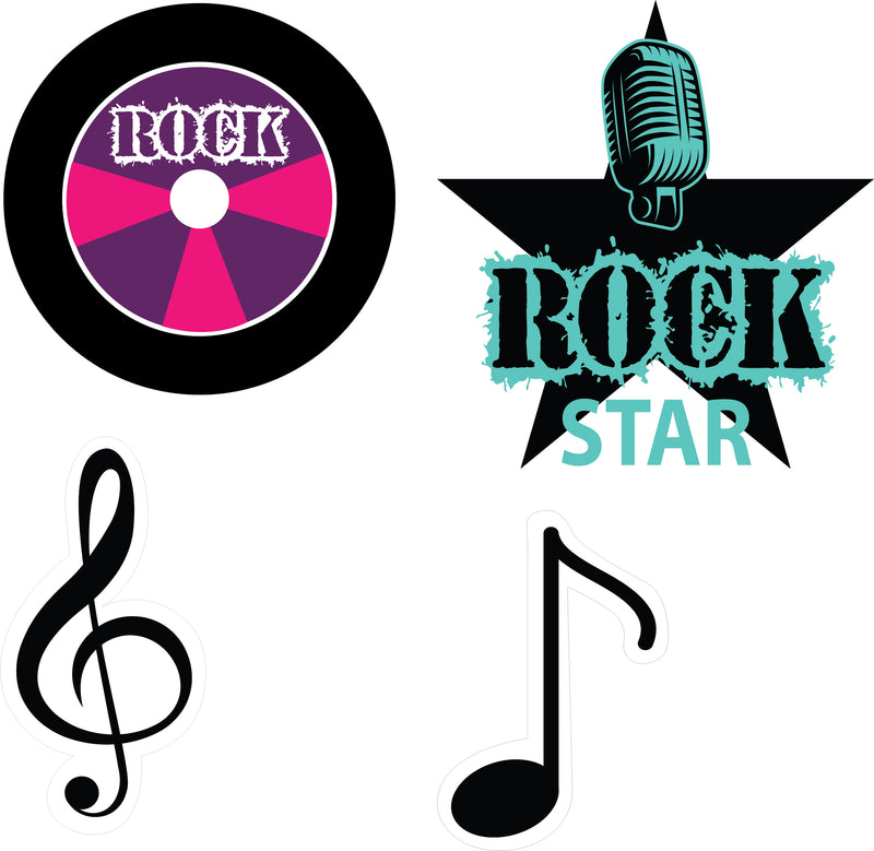 Rockstar Theme Birthday Party Table Toppers for Decoration