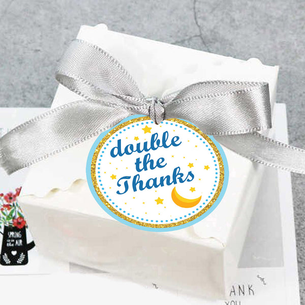 Twin Boys Party Birthday Thank You Tags/Return Gift tags
