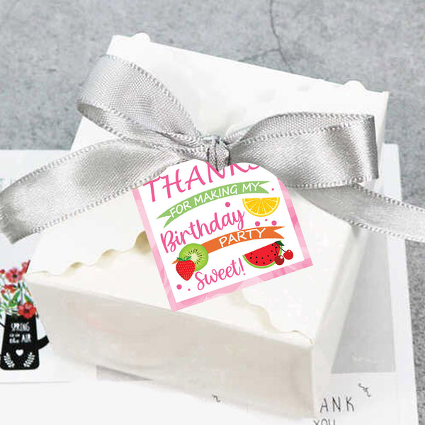Twotti Fruity Birthday Party Thank You Tags/Return Gift tags