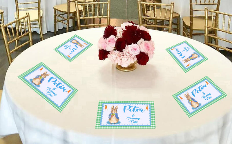 Bunny Theme Birthday Table Mats for Decoration