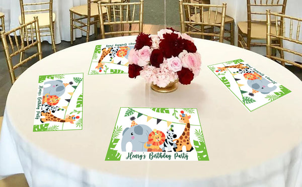 Jungle Safari Theme Birthday Table Mats for Decoration