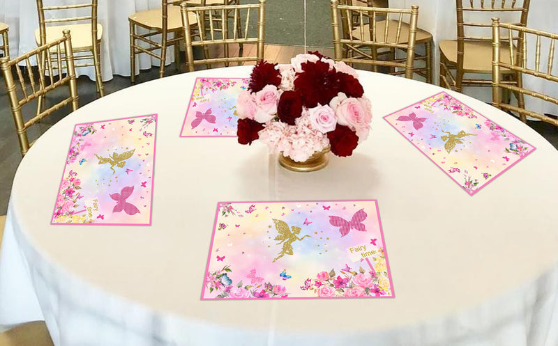 Butterflies and Fairies Theme Birthday Table Mats for Decoration