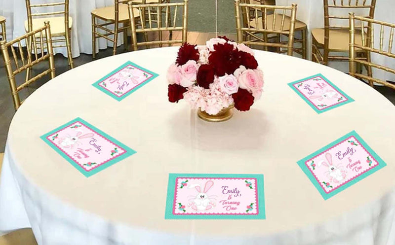 Bunny Theme Birthday Table Mats for Decoration