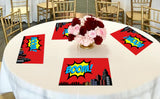 Super Hero Theme Birthday Table Mats for Decoration