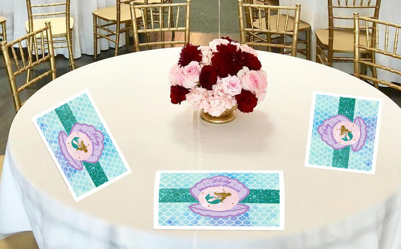 Mermaid Theme Birthday Table Mats for Decoration