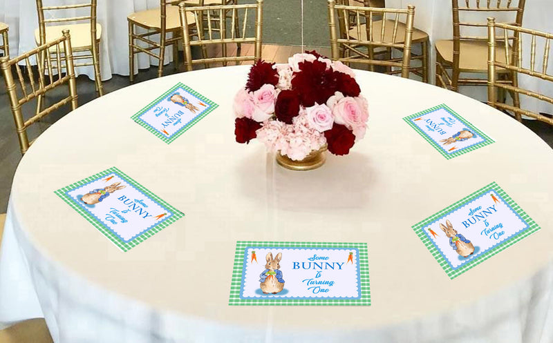 Bunny Theme Birthday Table Mats for Decoration