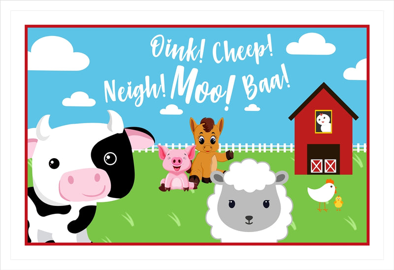 Farm Animal Birthday Table Mats for Decoration